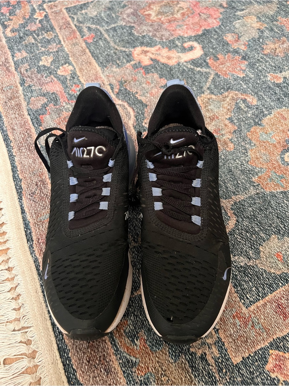 Nike Air Max 270 women’s Black with Light Blue Accents